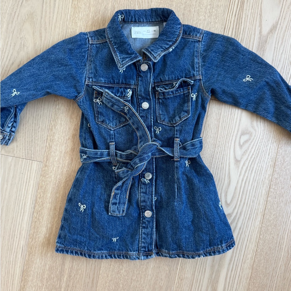 Zara - Blue Jean Dress with Belted Silhouette